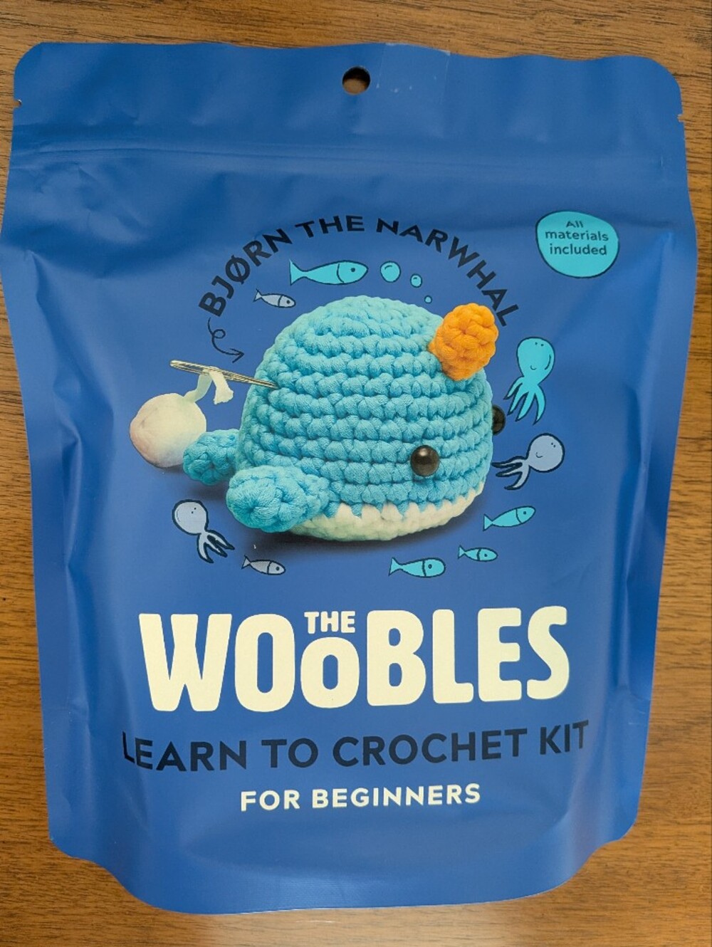 NEW Factory Sealed The Woobles Bjørn the Narwhal Crochet Kit Beginner Kit